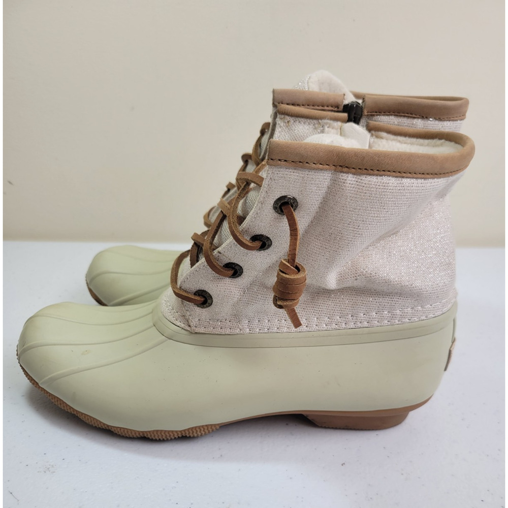 Sperry Saltwater Rubber Duck Rain Boots Light Green‎ Waterproof Women's size 6M